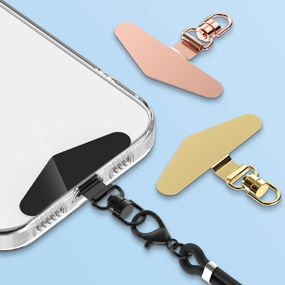 Cordón para teléfono antiextravío, conector universal de repuesto, clip de sujeción, adaptador de tarjeta de metal para iPhone Samsung, ajuste seguro 4