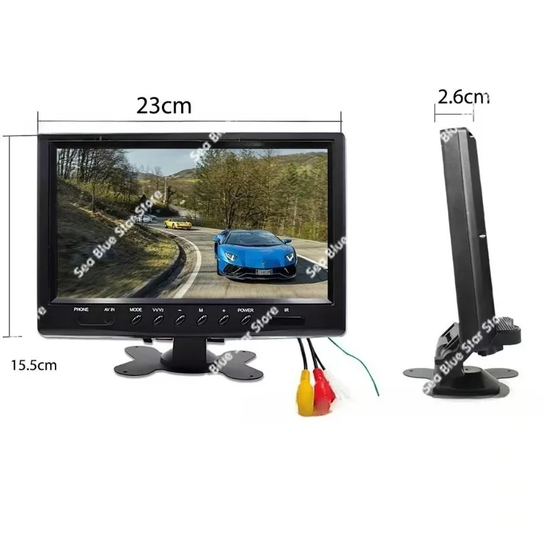 Monitor 9 inch high definition display car display 12 to 24V desktop butterfly stand tool