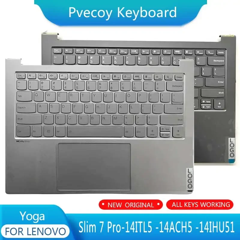 

New For Lenovo Yoga Slim 7 Pro-14ITL5 -14ACH5 -14IHU5 Laptop Palmrest Case Keyboard US English Version Upper Cover