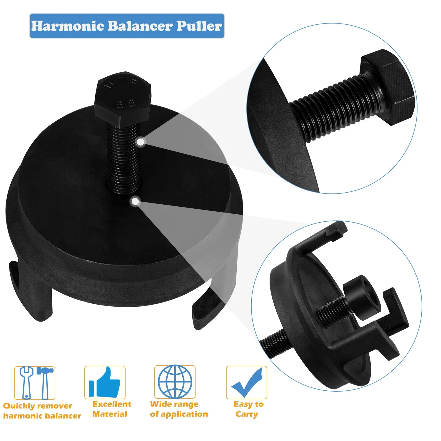 

25264 Harmonic Balancer Puller for GM LS Chrysler Dodge Jeep Crank Pulley Removal Tool Without Tapped Holes