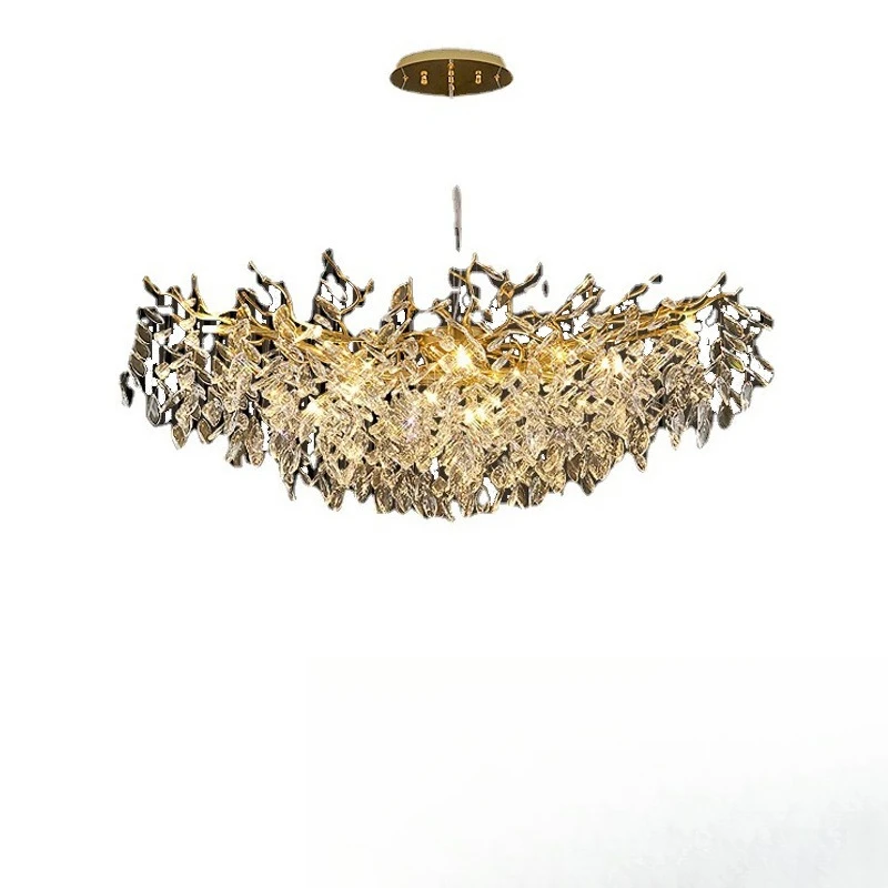 

French luxury light luxury crystal lamp simple living room atmosphere chandelier duplex building American branch luxury