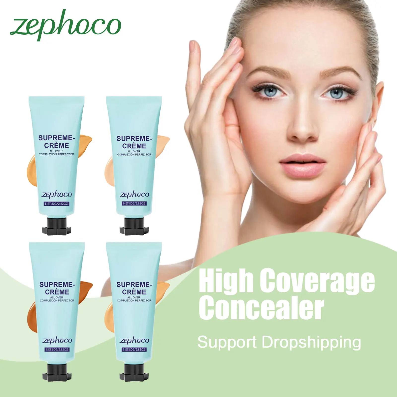 السائل المخفي تغطية عالية حب الشباب المسام النمش الهالات السوداء الوشم مقاوم للماء التحكم في الزيت ترطيب الوجه الجسم مستحضرات التجميل #1