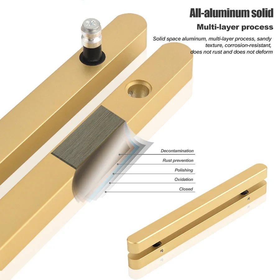 

Double-sided Tape Adhesive Space Aluminum Sliding Door Handle Self-adhesive Furniture Handle Shower Room Glass Door Handle