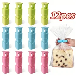 12 Uds Clips de sellado de alimentos, Clips para bolsas de refrigerios, Clips de mantenimiento fresco a prueba de humedad, Clips de sellado de bolsas de plástico