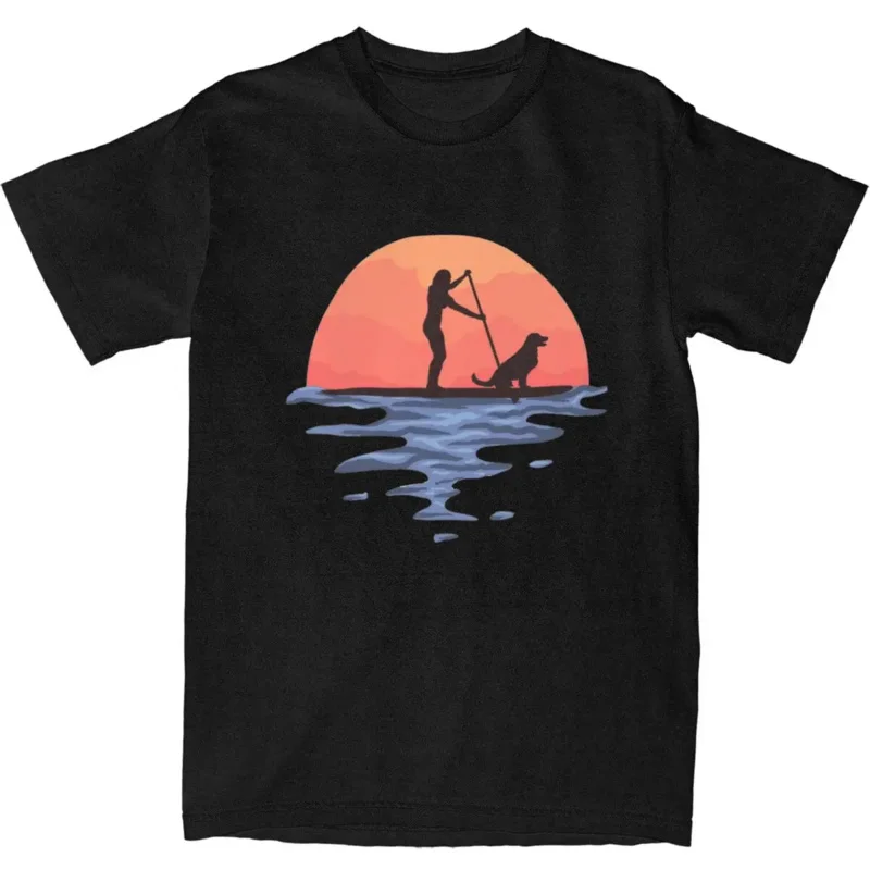 Summer standup paddleboarding sup T shirt accessories for women cotton sunset paddle sport tee shirt short sleeve clothing