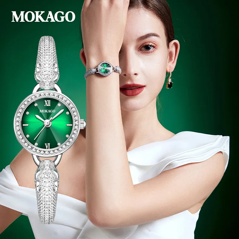 2024 New Women\'s Fashion Quartz Watches Ladies Charming Watch Waterproof Bracelet Luxury Inlaid Shining Jewelry Full of Diamonds