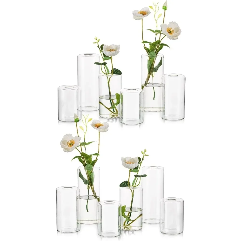 

Vases for Wedding Decoration Home Vase Small Glass Bud Vases for Centerpieces – 12pcs Clear Blown Single Flower Vases Bulk Decor