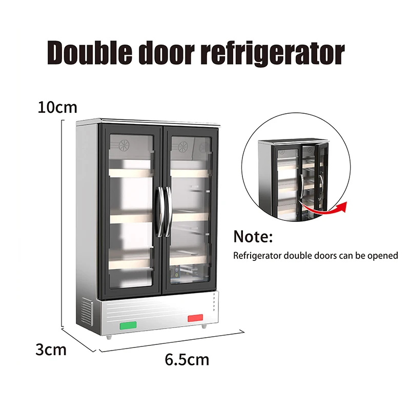 1/12 Dollhouse Simulation Refrigerator Freezer Model Dollhouse Mini Furniture Accessories Dolls House Decoration Toys