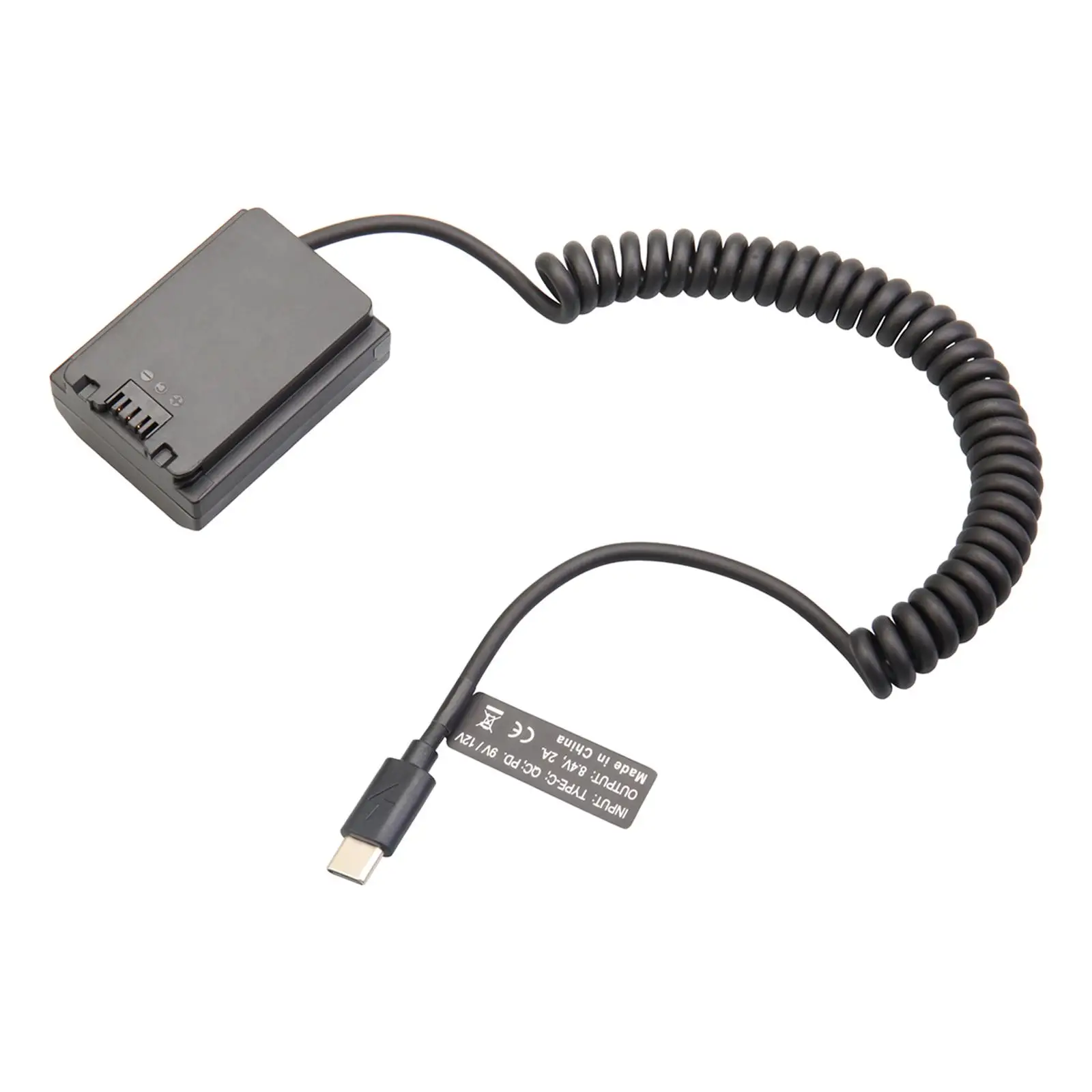 NP FZ100 USB C Dummy Battery Power Adapter Cable for Sony A6600 A7SIII A1 Camera Flexible Long Shooting Spring Cord