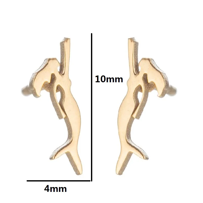Shuangshuo-小さな人魚の王女のイヤリング、ステンレス鋼、ミニマリストジュエリー、友情、ロマンチック、新しい到着、2024