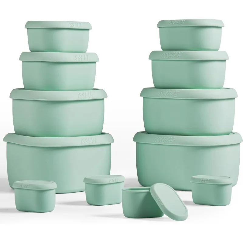 

12Pcs/Set Nesting Silicone Food Storage Containers with Lids, BPA Free Reusable Meal Prep Silicone Containers Airtight