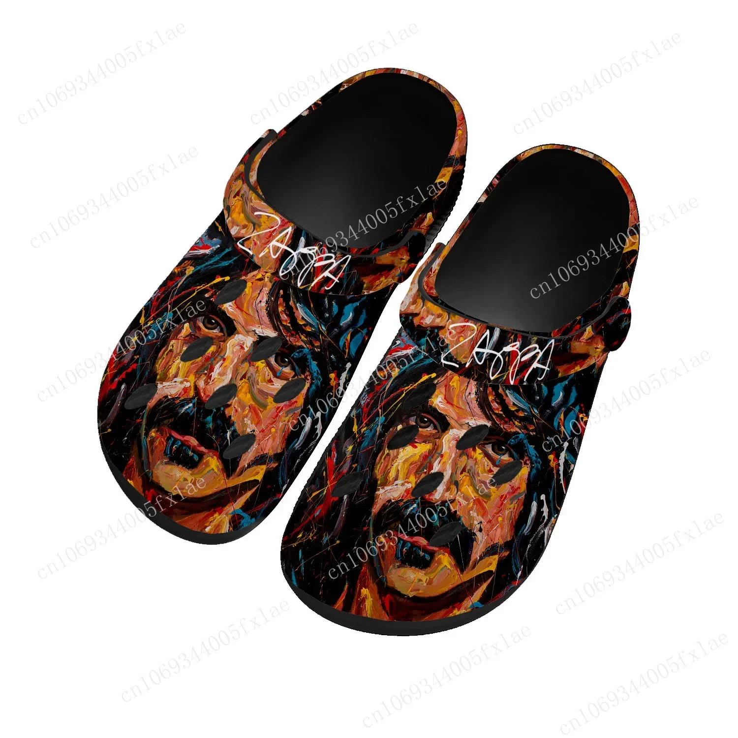 

Frank Zappa Rock Music Home Clogs Custom Water Shoes Mens Womens Teenager Shoe Garden Clog Breathable Beach Hole Slippers Black