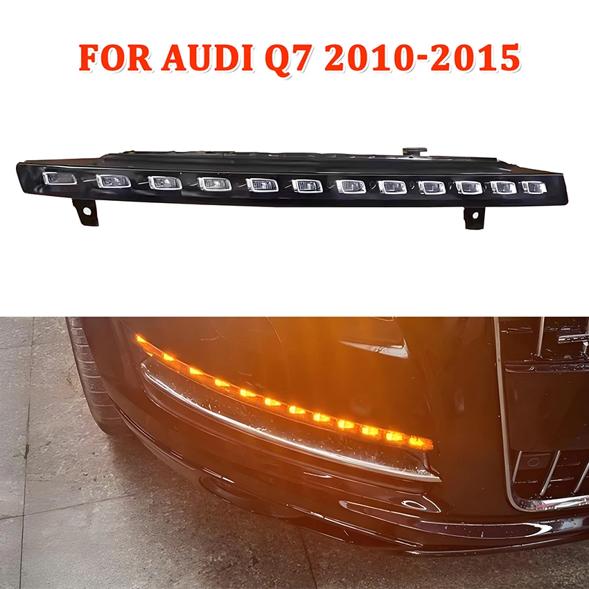 

Передний бампер, указатель поворота в сборе для Audi Q7 2010-2015, автомобильные аксессуары, фонарь дальнего света, Стайлинг указателя поворота, 12 ламп с бусинами