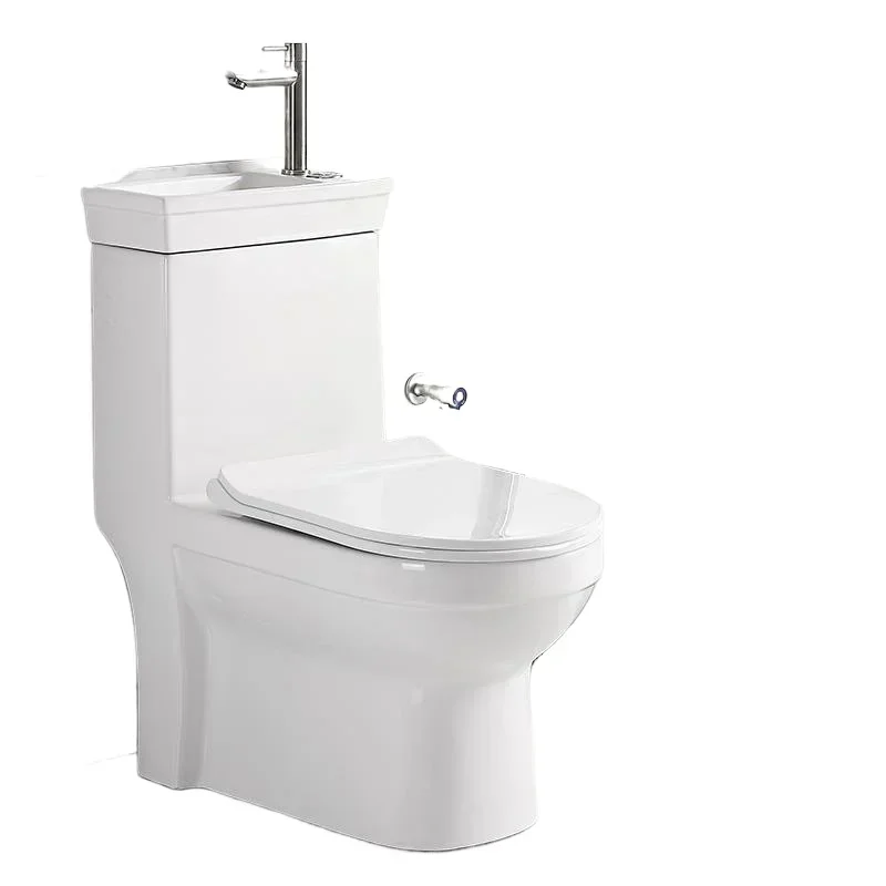 Household hand wash toilet flush tceramic with wash basin integrated water saving siphon