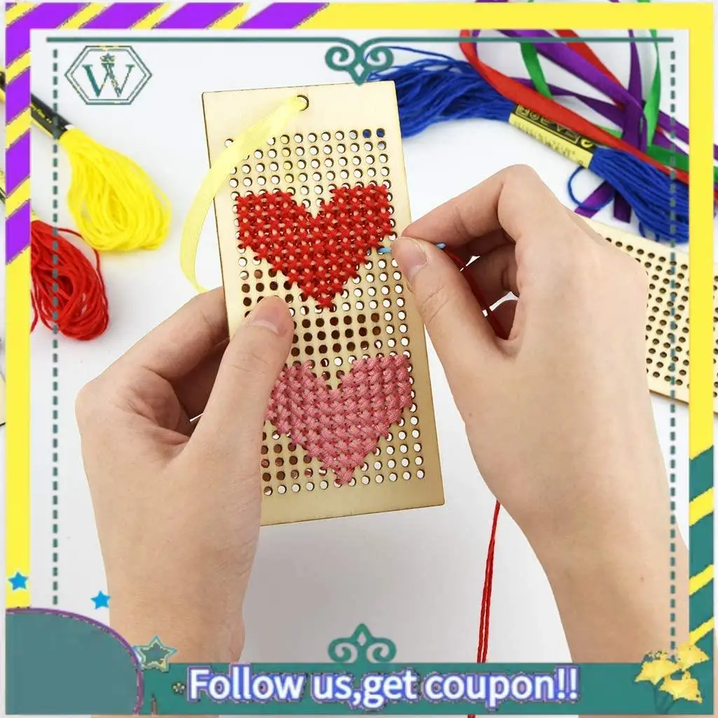 جديد 8 قطعة المرجعية الخشبية الفراغات عبر الابره عدة DIY بها بنفسك الحرفية الخشبية المرجعية الحلي للأطفال والمراهقين