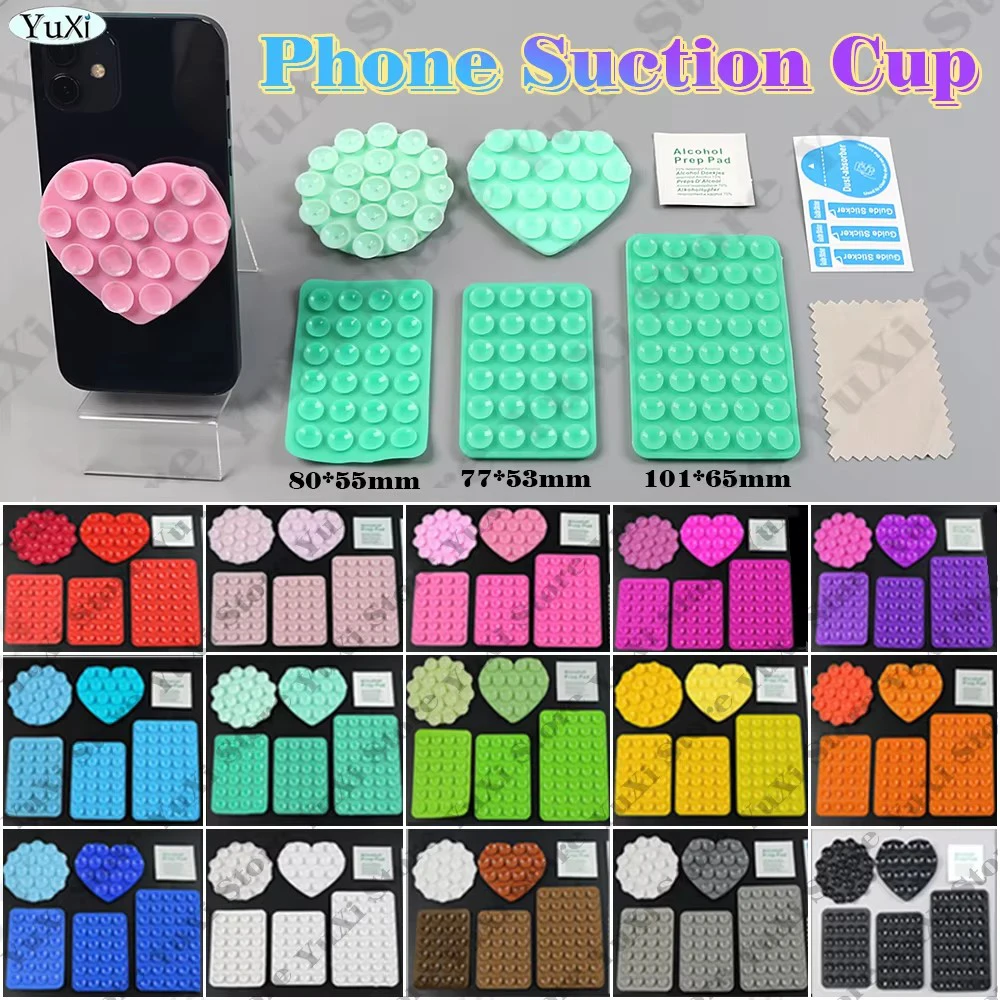 

5in1 Phone Silicone Suction Pad Fixture Suction Cup Single-sided Back Adhesive Rubber Sucker Pad and Double-sided Suction Cups