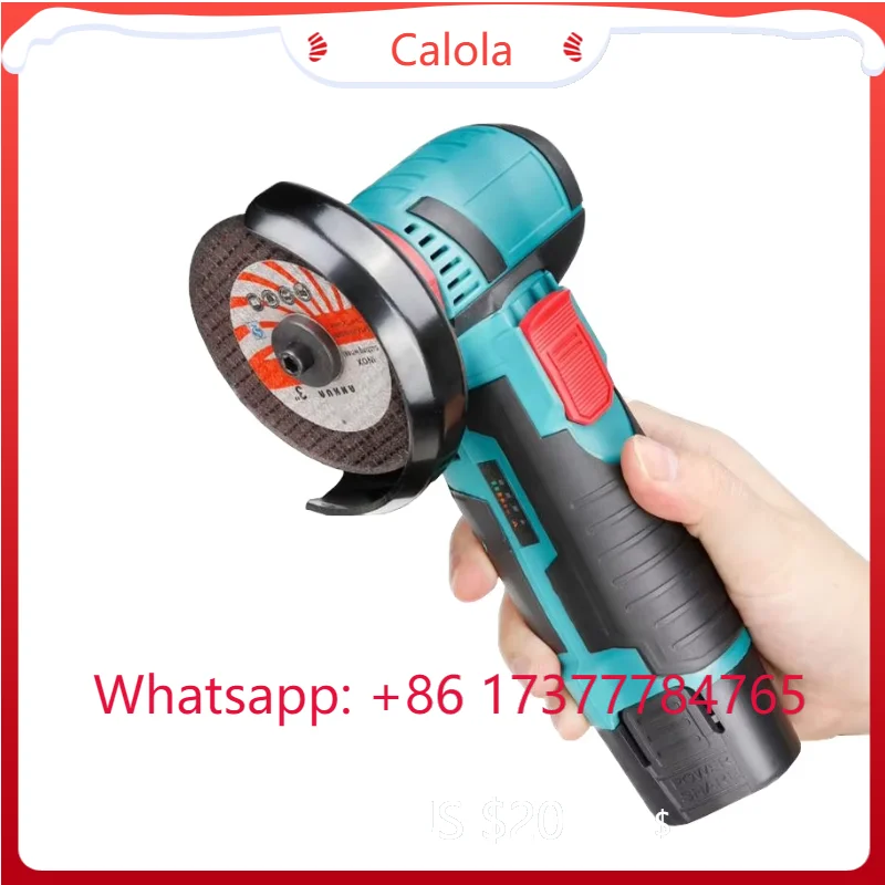 Portable 12V Cordless Mini Angle Grinder, Brushless Motor Industrial Grade with Slide Trigger Switch