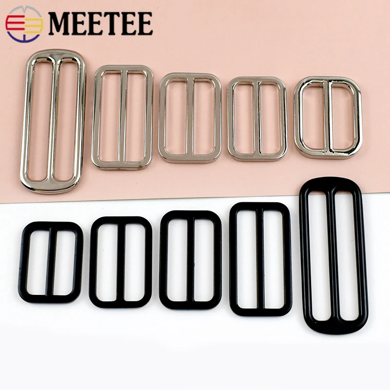 

5/10Pcs 25-50mm Metal Bag Strap Buckles Webbing Belt Tri-Glide Slide Clips Clothes Adjuster Clasp Backpack Hook DIY Accessories
