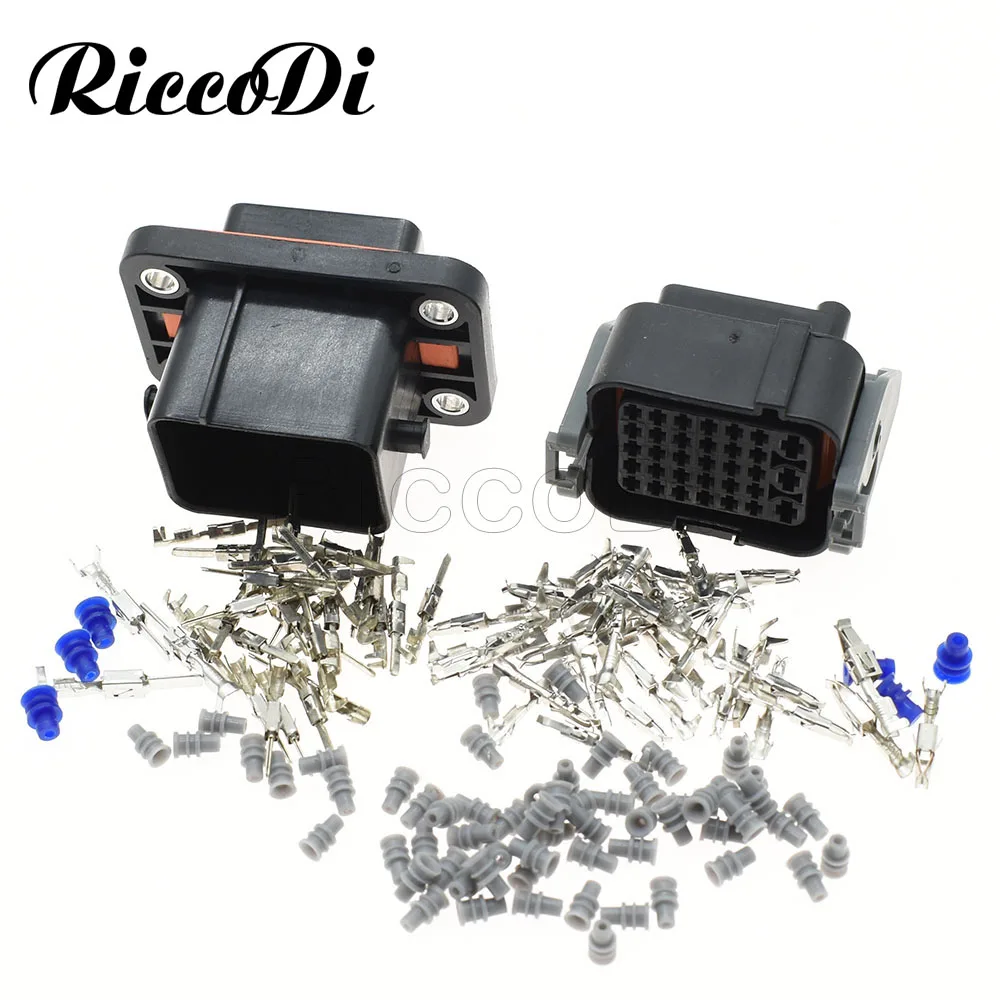 1-10 Sets 33 Pin Automobile Black Wiring Connector Waterproof Male Female Plug Socket DJ7331-1.5-3.5-11/21 With Terminal Pisay