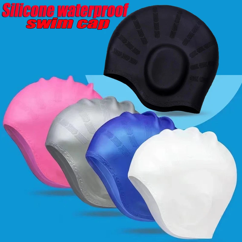 Waterproof Ear Protector Cap With No Wut Head Silicone High Quality Swimming Caps Children and Adults High Elasticity Diving Hat