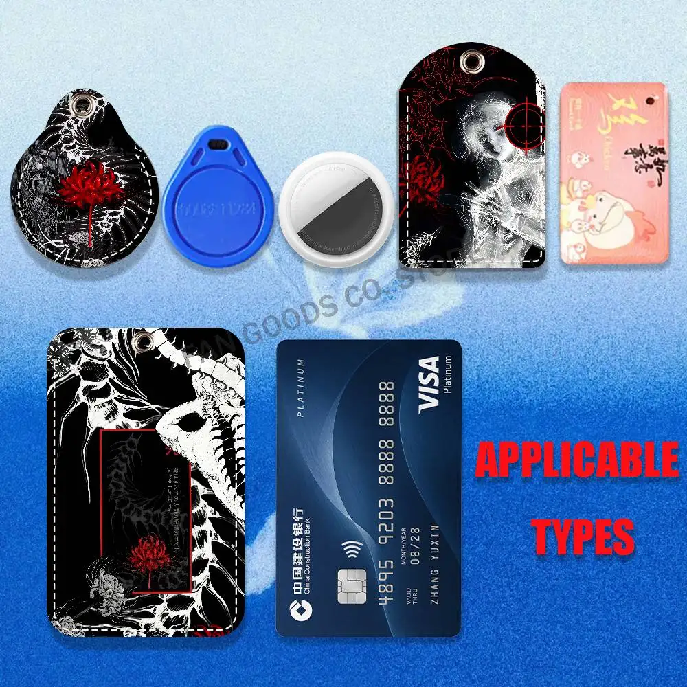Japan T-Tokyo Red Spider Lily G-Ghoul Holder Keychain Air Tag Bank Business Work Card Holder Student Card Protective Bus Card view 5