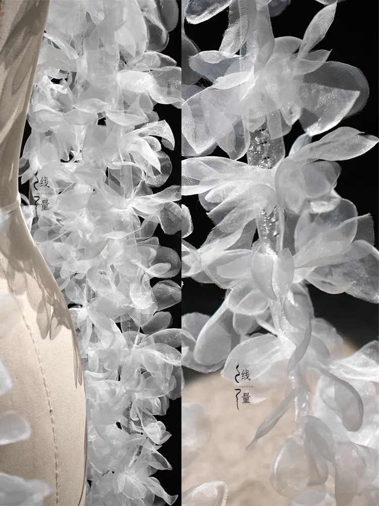Iris trimmings Lace large flowers handmade diy decorative wedding dress for children corsage clothing designer fabrics