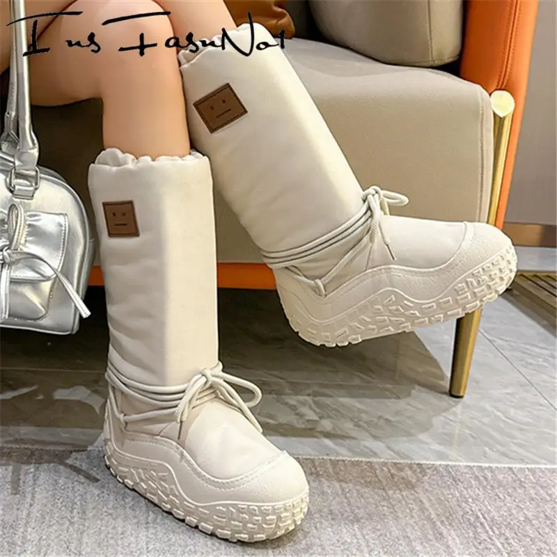 Designer di lusso moda donna stivali da neve spessa piattaforma Botto inverno tenere in caldo tutti i fiammiferi stivaletti Casual Mujer Long Botas Hot