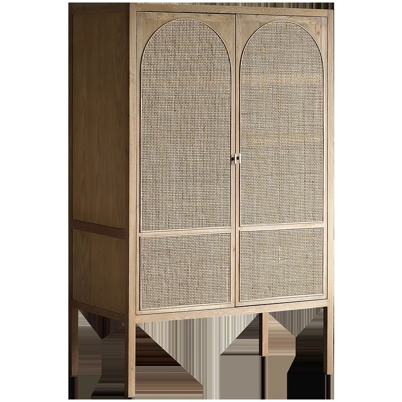 Nordic style, wardrobe large-capacity storage wardrobe small apartment simple wardrobe, solid wood household locker