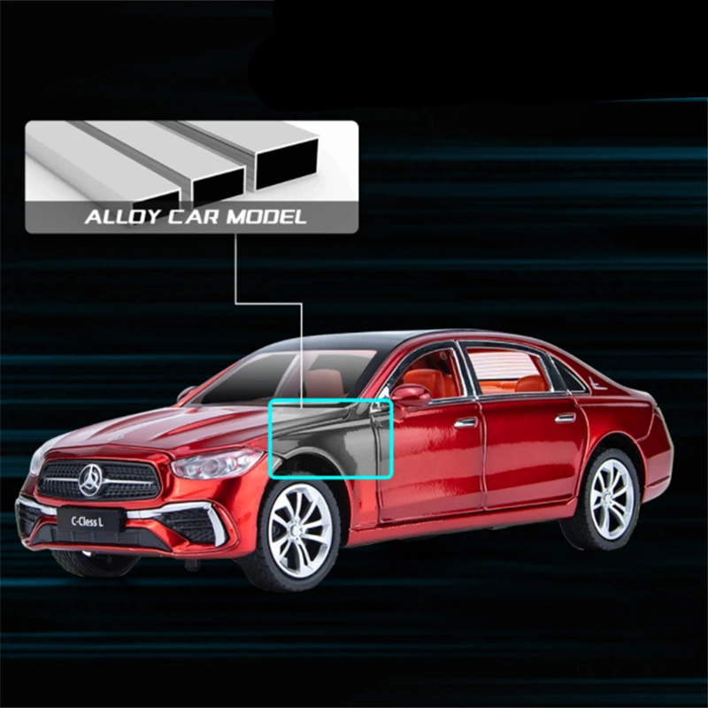 1:24 C-Class C260 L Alloy Car Model Diecasts Metal Toy Vehicles Car Model High Simulation Sound and Light Collection Kids Gifts