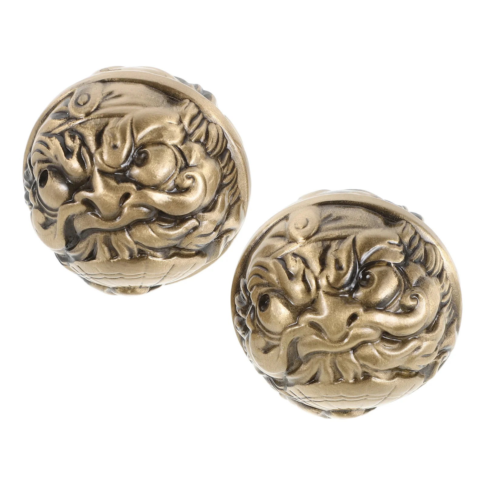 

1Pair 38Mm Brass Baoding Balls with Six-Sided Embossment Hand Strengthening Device for Finger Dexterity Wrist Mobility Exercise