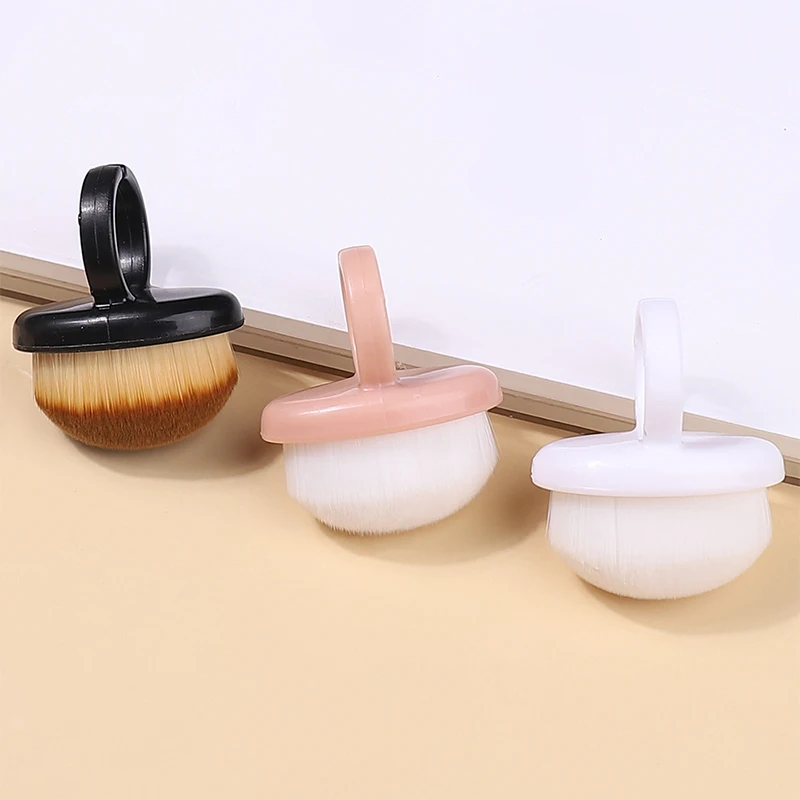 Nail Polish Clean Brush Ring Soft Hair Dust Removal Oval Gel Dust Cleaning Make Up Ring-shaped Brush Scrubbing Fingernail Tools