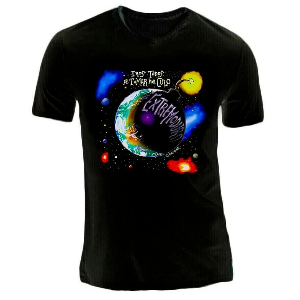 La legendaria banda de rock española Earth and Cosmos Pattern 3D estampado retro calle camiseta neutral camisa de manga corta