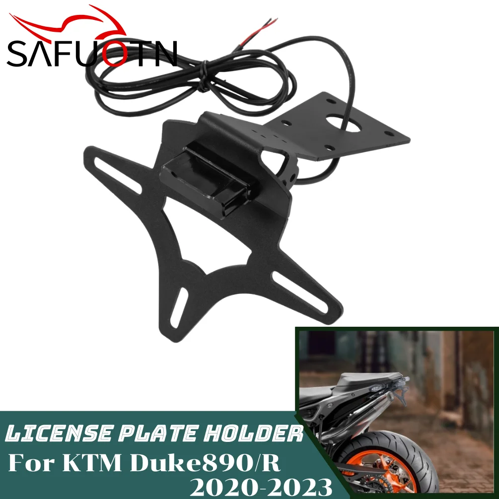 

Motorcycle License Plate Holder Bracket Kit for KTM Duke 890 R 2020 2021 2022 2023 Duke890 Tail Tidy Fender Eliminator with LED