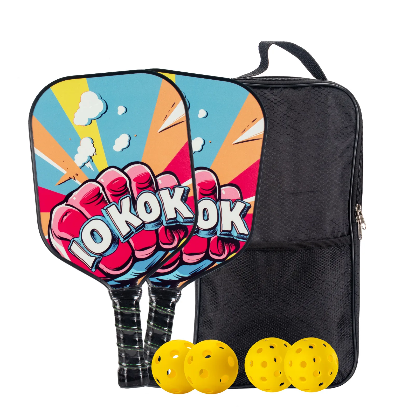 

Набор из стекловолокна для начинающих Pickleball, персонализированная печать начального уровня, хорошее качество для тренировок в помещении и на открытом воздухе