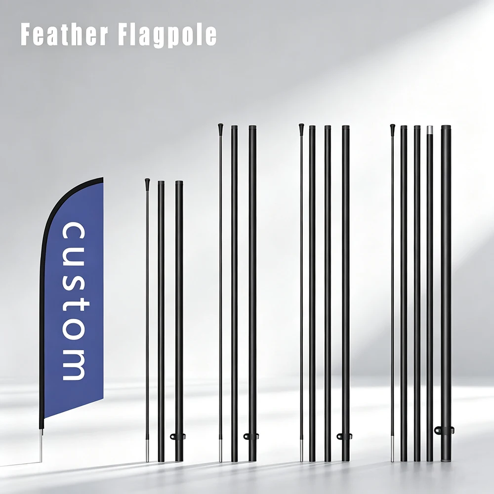 Aluminum Flagpole Suit For Feather Flags Kit - Without Bases For Sport Club Advertising Auto Decoration  Swooper Banner