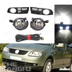 For VW Caddy 2003 2004 2005 2006 2007 2008 2009 2010 Front Bumper Fog Lamp Light With LED Bulbs / Grille / Wire