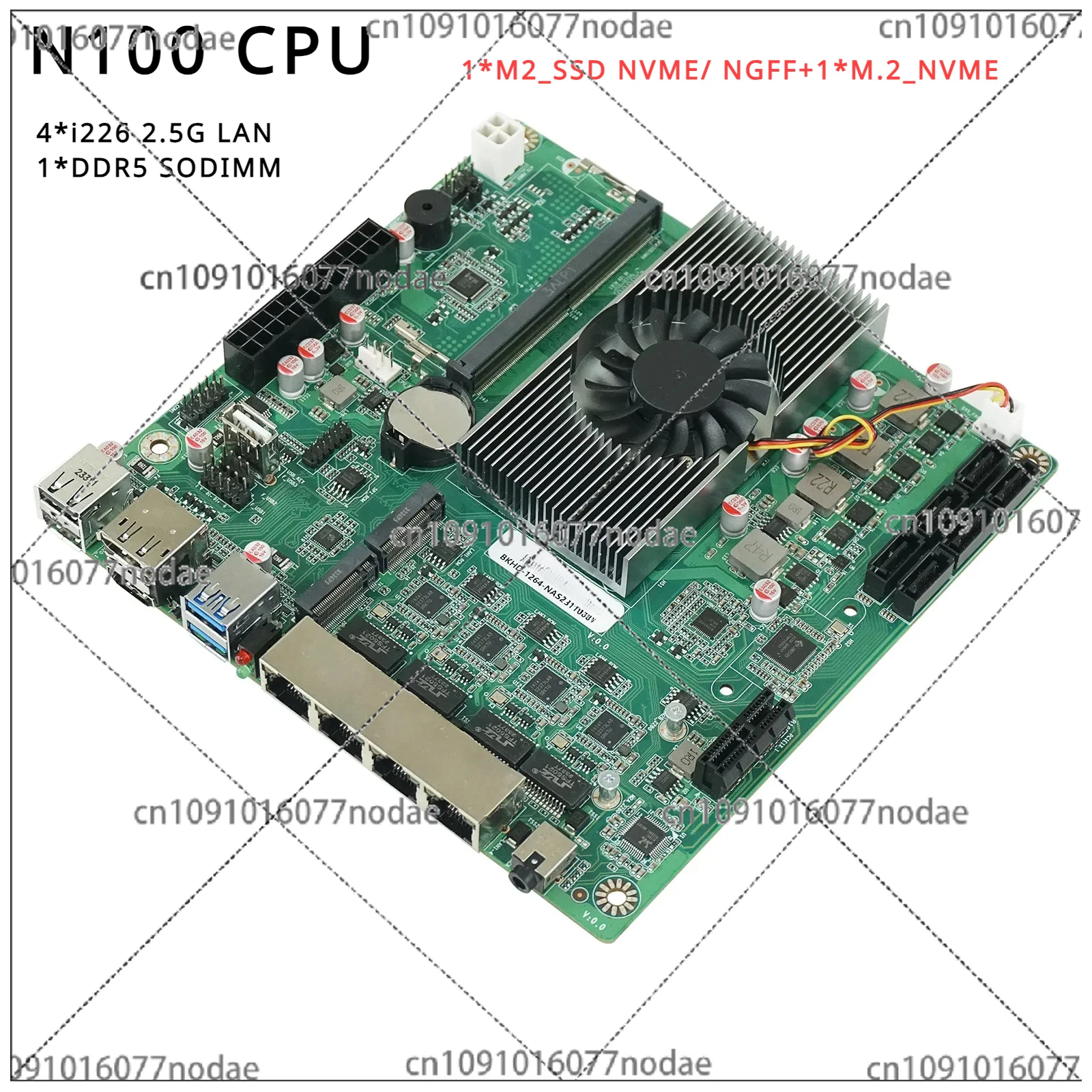 NAS N100 Nics Industrial Motherboard Home 4 Cores 4 Threads Processor 4x2.5G I226 Network M.2 Slot 6xSATA DP HD Low Power