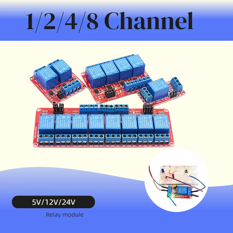 1/10PCS 3.3V 5v 12V 24V 1 2 4 8 Channel Relay Module With Optocoupler.  Output X Way for Arduino 1CH 2CH 4CH 8CH