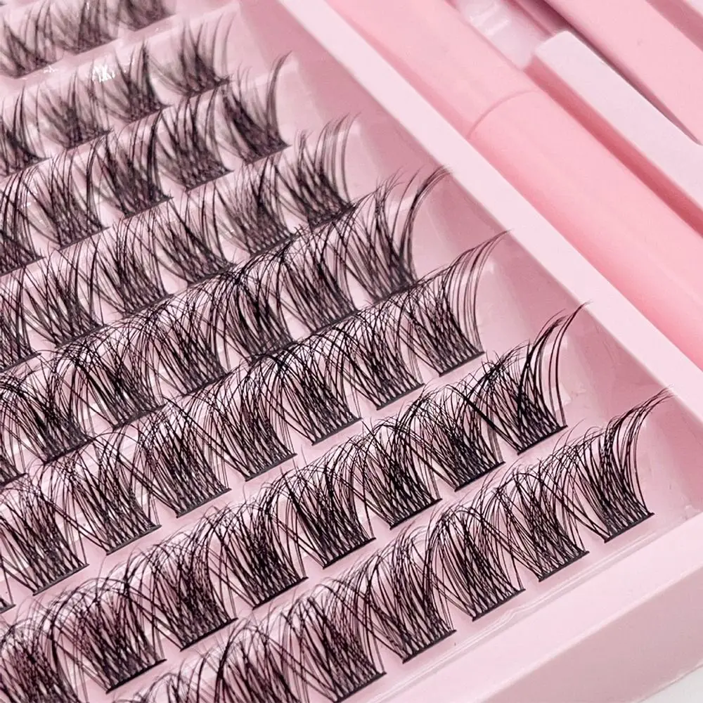 ทําด้วยมือผสมความยาว Cluster Lashes ชุดกาว DIY Lashes Self Application Fluffy ขนตาปลอมที่บ้าน