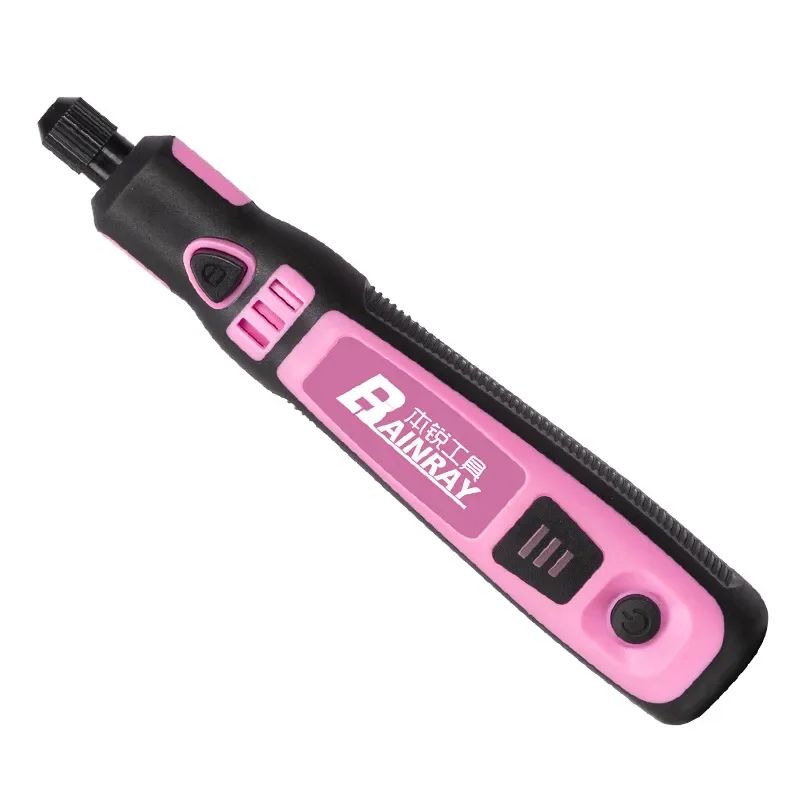 Pink Mini Electric Nail Drill Pen Lithium Battery Portable Manicure Machine Speed Adjustable Engraving Polisher Tool