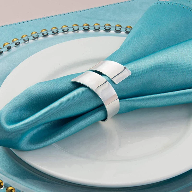 32 Pcs Napkin Rings Handcraft Dinner Table Napkin Holders Alloy Napkin Rings For Wedding Party