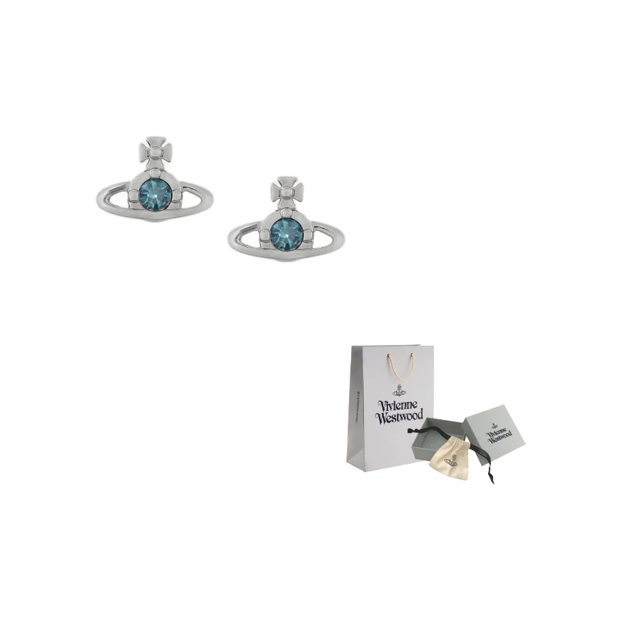 

Vivienne Westwood Faux Crystal Earrings Women's Silver/Blue 8053195237661