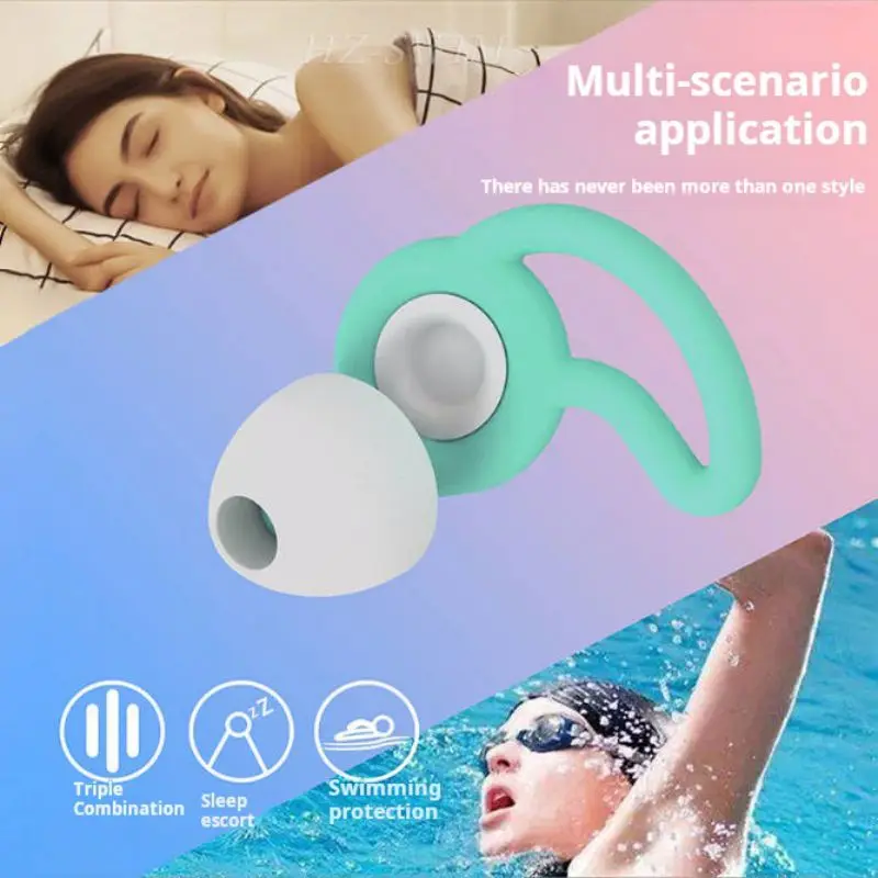 Silicone Swimming Ear Plug Sleeping Earplugs Canceling Noise 3 Layers Reduction Protector Soundproof Lightweight Diving Earplug