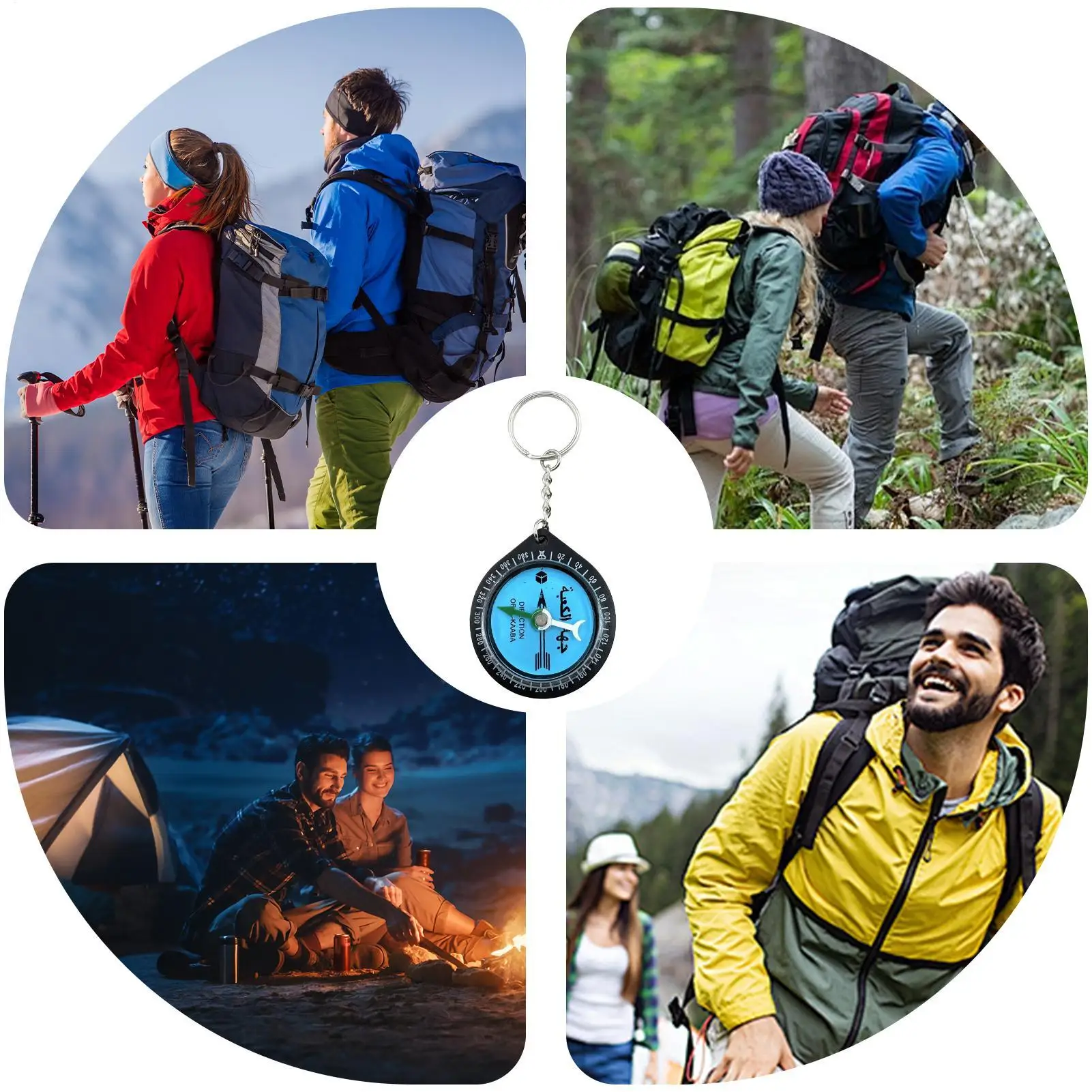 Eid Prayer Keychain Direction Compass Portable Outdoor Guiding Tool Ornament for Family Friends Sisters Siblings Gift view 5