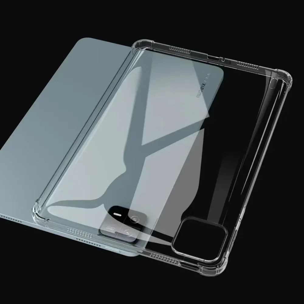 Capa Airbag para Xiaomi Pad 6, Silicone Soft Shell, Capa Protetora, Capa Transparente, Mi Pad 6, 6 Pro