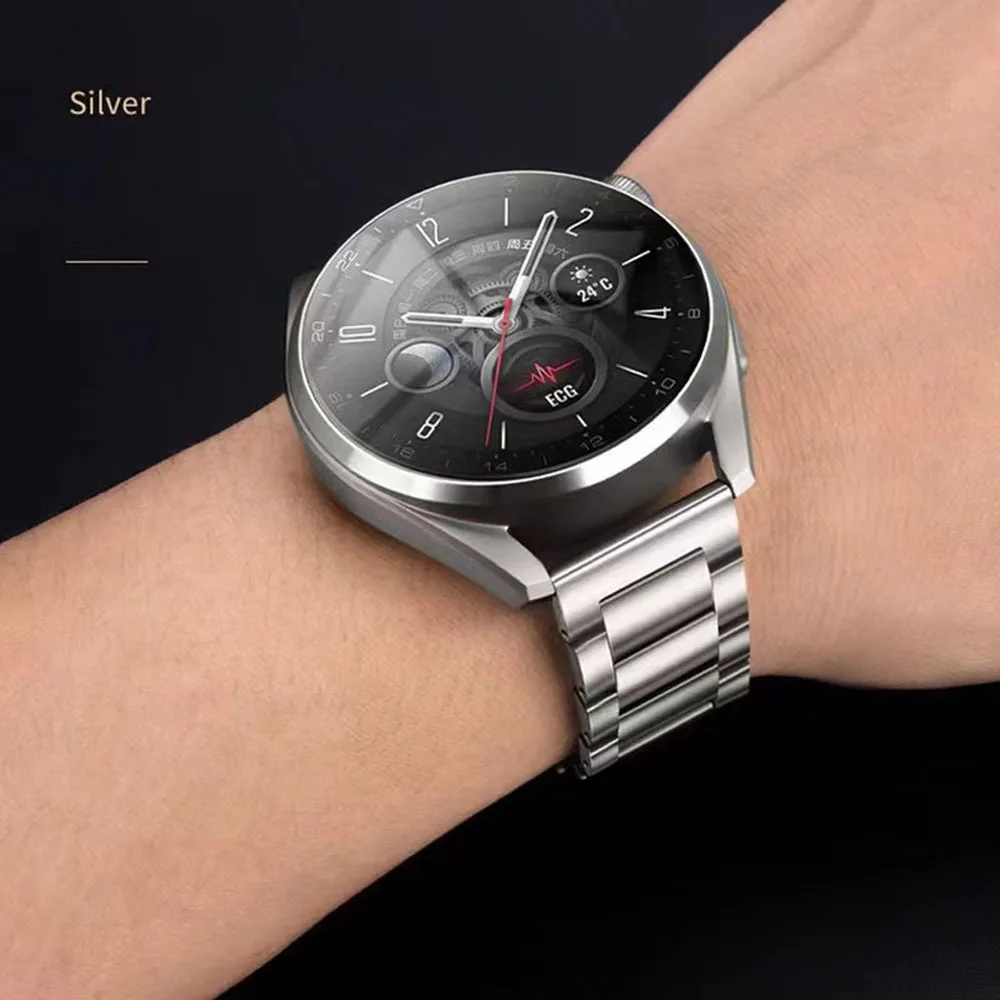 22mm Titanium Link Bracelet for Huawei Watch GT 54 46mm 3 Pro GT5 Correa Strap for Samsung galaxy 3 45mm Gear S3 Luxury Band