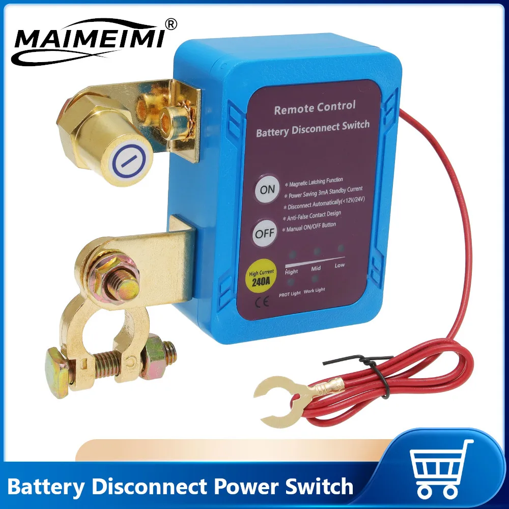 

Car Truck Battery Disconnect Power Switch 12V 240A Shut Off Cut Off Kill Switch Remote Control Switch Battery Master Switch