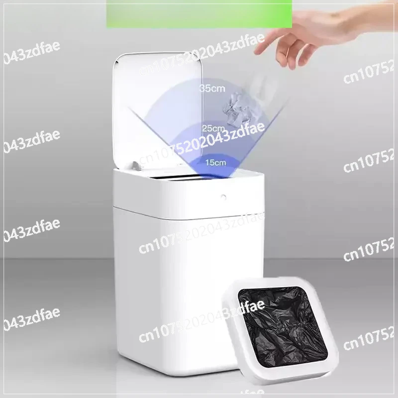 T1S Intelligent Sensor Kitchen Garbage Bin Waterproof Home Bathroom Garbage Bin with Lid Sensing Garbage Bin Automatic Packaging