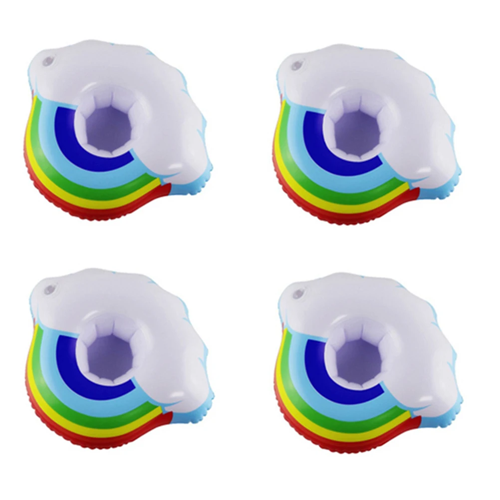 

4 Pcs Inflatable Cup Holder PVC Drink Float Pool Party Reusable Lightweight Bath Toy for Kids Hot Tubs 10
