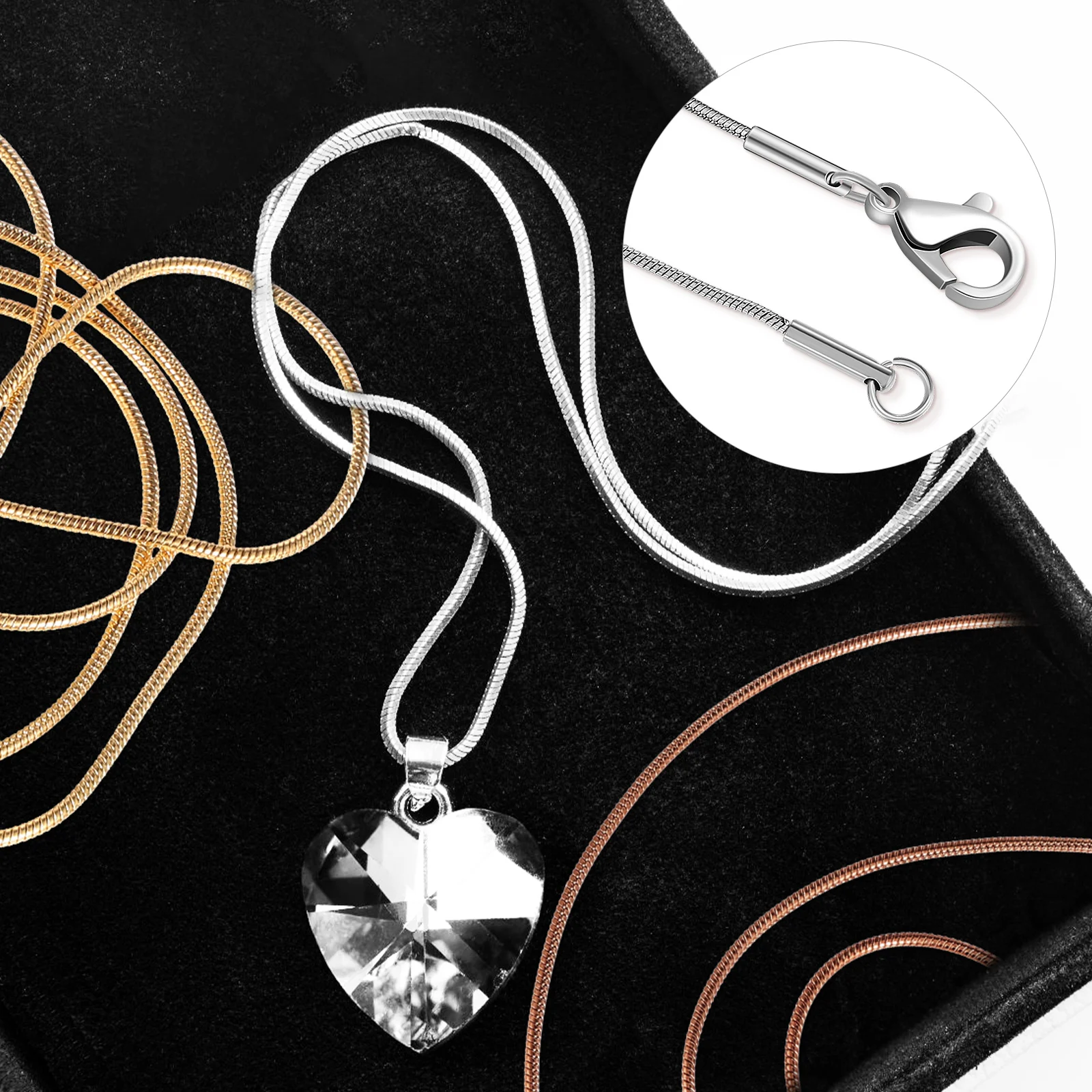 

12 Pcs 304 Stainless Steel Chain Necklace DIY Jewelry Making Silver Gold Rose Gold Bracelet Necklaces Bulk Women